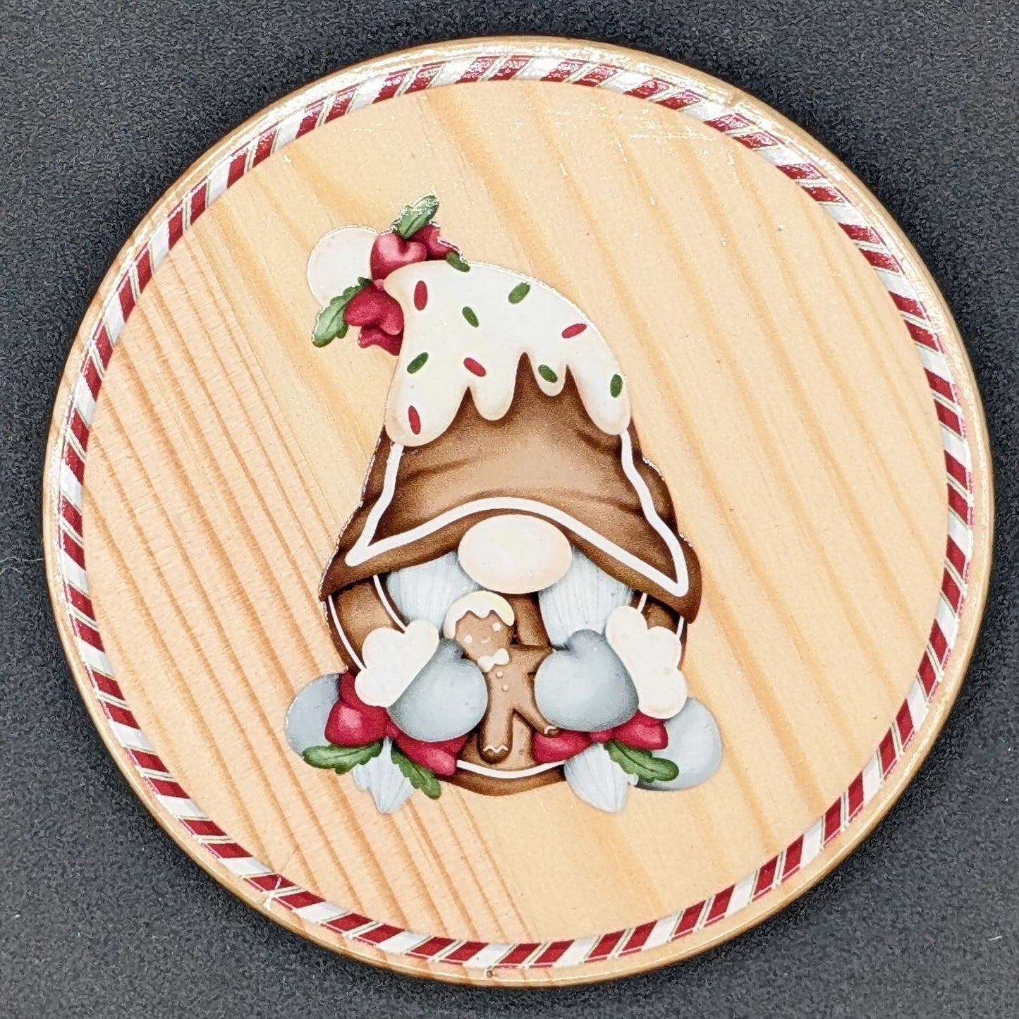 Ensemble de sous-verres festifs de Noël avec nains de jardin