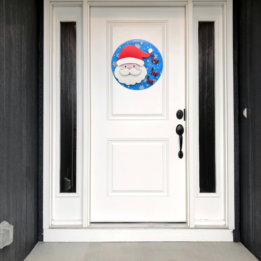 Panneau de porte en bois HoHoHo Winter – Décoration d'intérieur rustique, panneau de porche extérieur, cadeau parfait