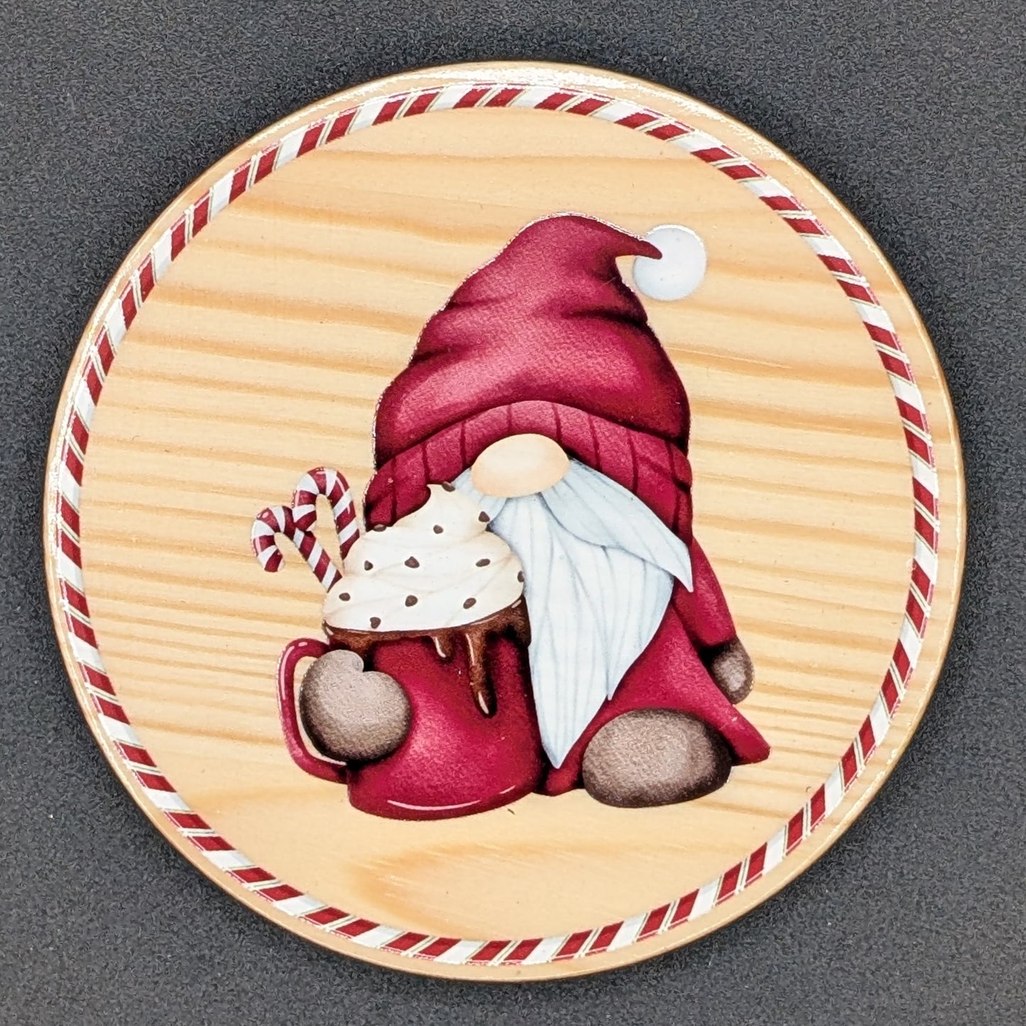 Ensemble de sous-verres de Noël festifs avec support - 6 sous-verres en bois dur • Cadeau d'hôtesse des Fêtes