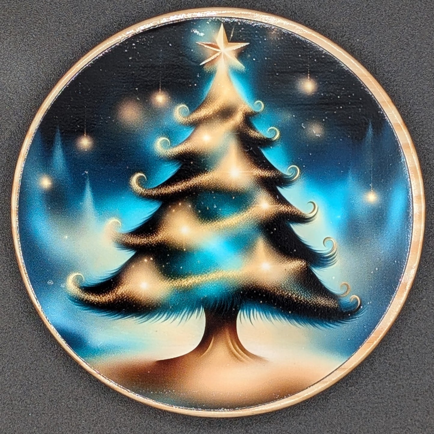 Ensemble de dessous de verre en forme de sapin de Noël enchanteur + présentoir | 6 dessous de verre en bois pour la joie des fêtes