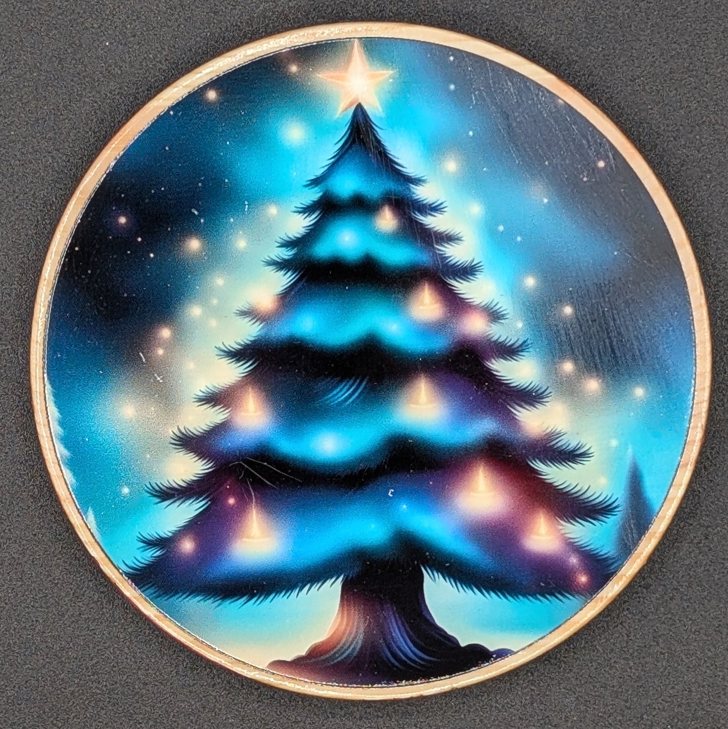 Ensemble de dessous de verre en forme de sapin de Noël enchanteur + présentoir | 6 dessous de verre en bois pour la joie des fêtes