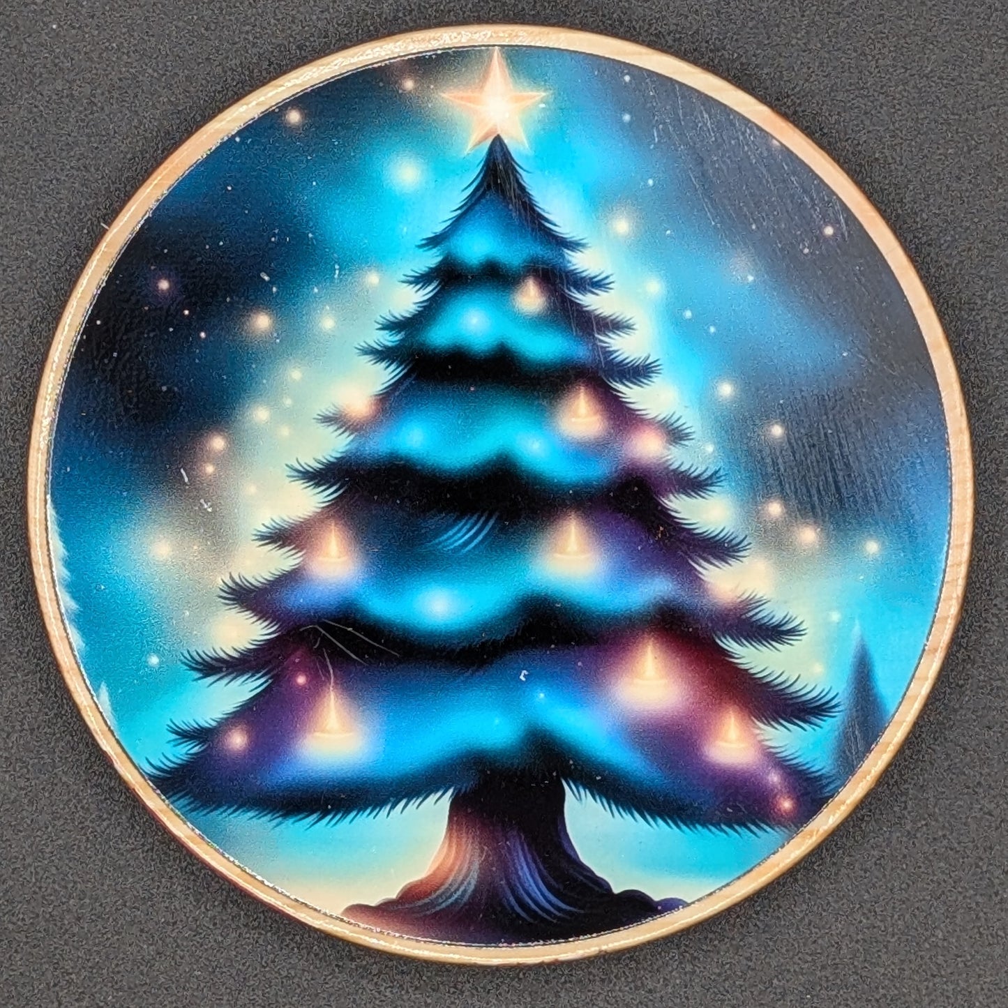 Ensemble de dessous de verre en forme de sapin de Noël enchanteur + présentoir | 6 dessous de verre en bois pour la joie des fêtes