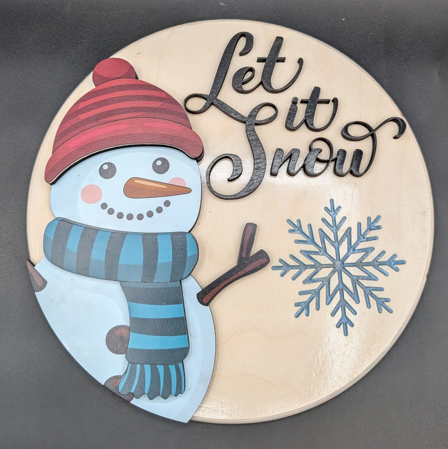 Panneau de porte en bois « Let It Snow Winter » – Décoration d’intérieur rustique, panneau de porche extérieur, cadeau parfait